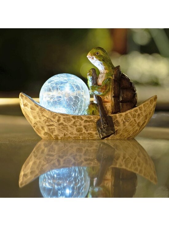 Solar Turtle Garden Statue Lights for Outdoor Decor with  New Solar Turtle Garden Statue Outdoor Figurine for Patio, Yard & Lawn Decor
